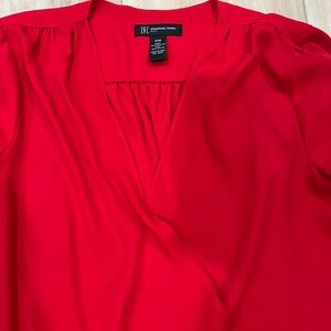 INC International Concepts Vivid Red Women's Blouse